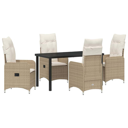 Garten Essgruppe mit Kissen 5 pcs Beige Poly Rattan