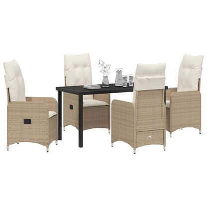 Garten Essgruppe mit Kissen 5 pcs Beige Poly Rattan