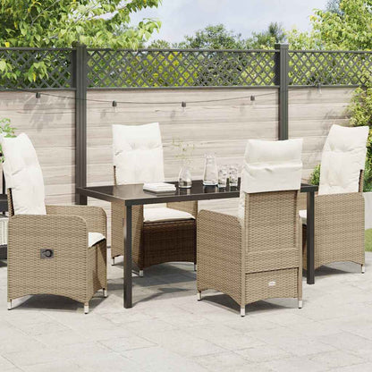 Garten Essgruppe mit Kissen 5 pcs Beige Poly Rattan