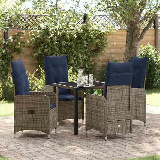 Garten Essgruppe mit Kissen 5 pcs Schwarz Poly Rattan