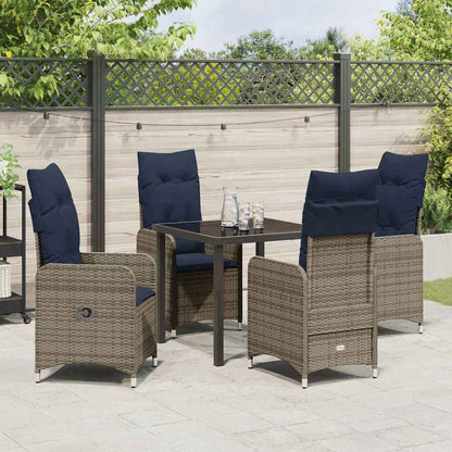 Garten Essgruppe mit Kissen 5 pcs Schwarz Poly Rattan