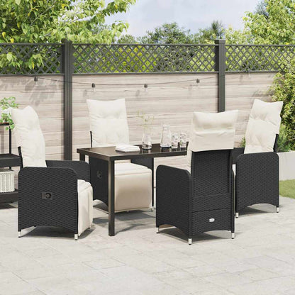 Garten Essgruppe mit Kissen 5 pcs Schwarz Poly Rattan