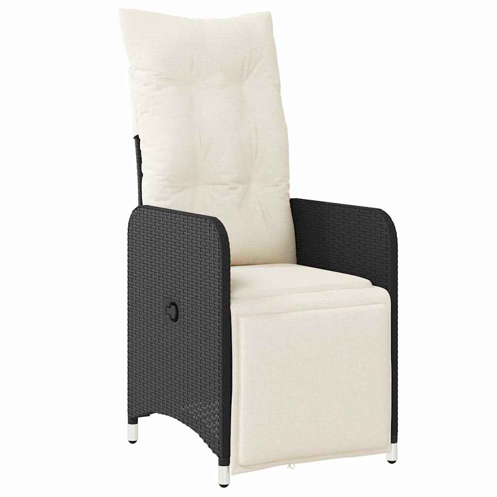 Garten Essgruppe mit Kissen 5 pcs Schwarz Poly Rattan