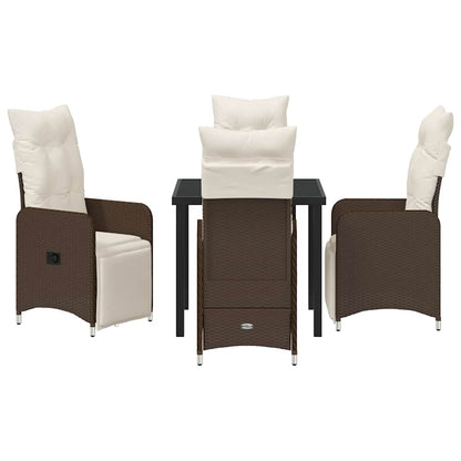 Garten Essgruppe mit Kissen 5 pcs Braun Poly Rattan