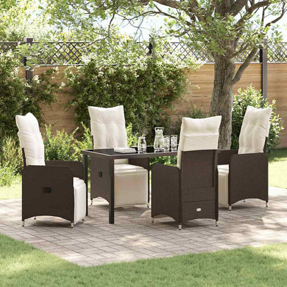 Garten Essgruppe mit Kissen 5 pcs Braun Poly Rattan