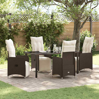 Garten Essgruppe mit Kissen 5 pcs Braun Poly Rattan