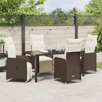 Garten Essgruppe mit Kissen 5 pcs Braun Poly Rattan