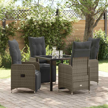 Garten Essgruppe mit Kissen 5 pcs Grau Poly Rattan