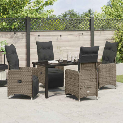 Garten Essgruppe mit Kissen 5 pcs Grau Poly Rattan