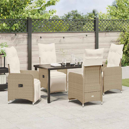 Garten Essgruppe mit Kissen 5 pcs Beige Poly Rattan