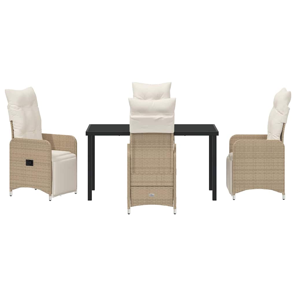 Garten Essgruppe mit Kissen 5 pcs Beige Poly Rattan