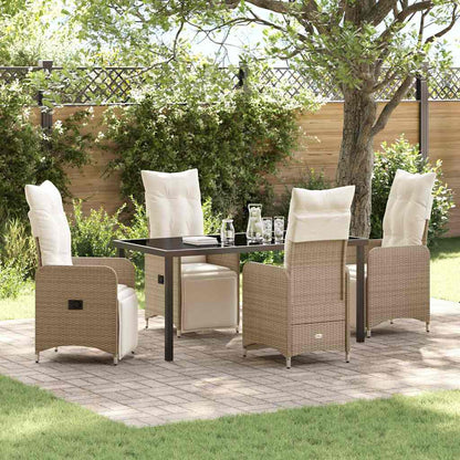 Garten Essgruppe mit Kissen 5 pcs Beige Poly Rattan