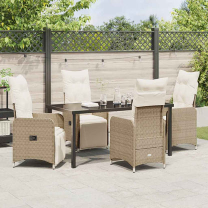 Garten Essgruppe mit Kissen 5 pcs Beige Poly Rattan