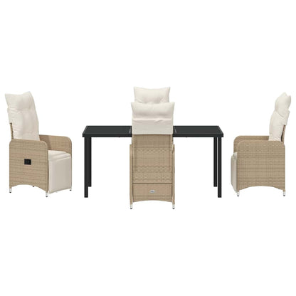 Garten Essgruppe mit Kissen 5 pcs Beige Poly Rattan