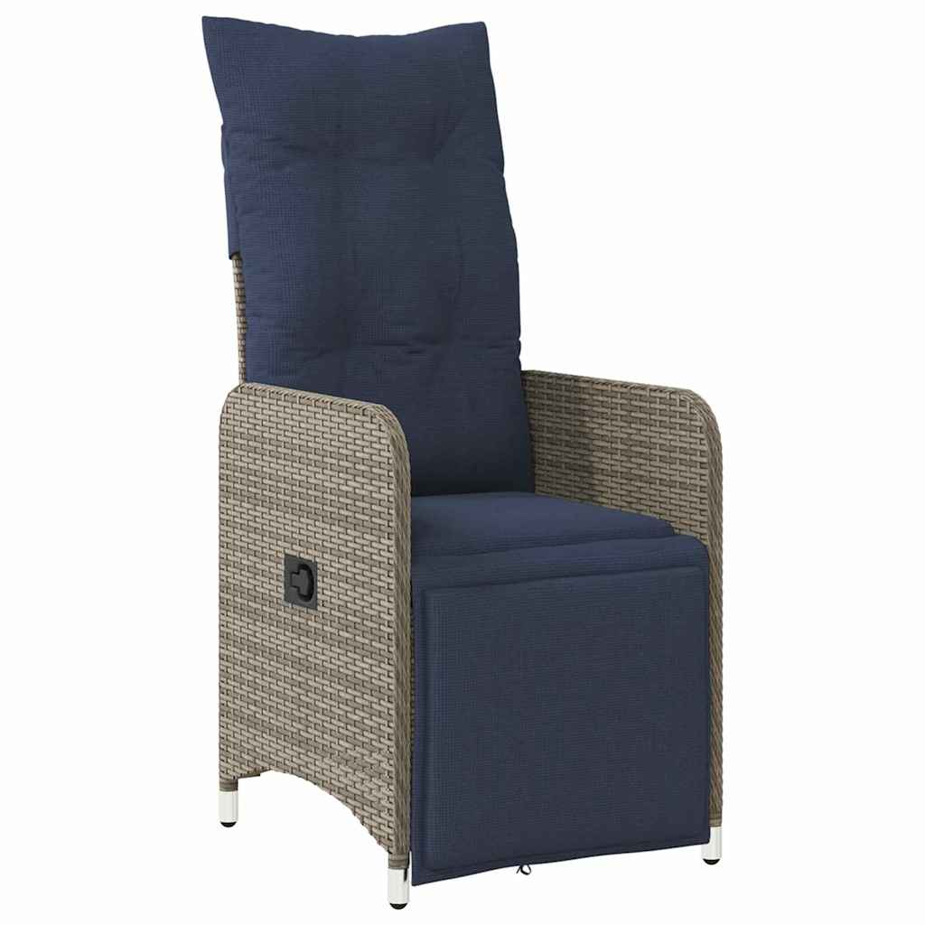 Garten Essgruppe 5 pcs Grau Poly-Rattan