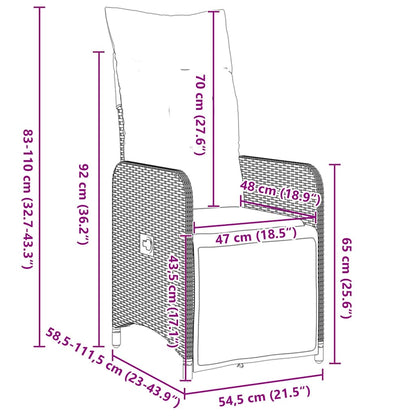 Garten Essgruppe 5 pcs Grau Poly-Rattan