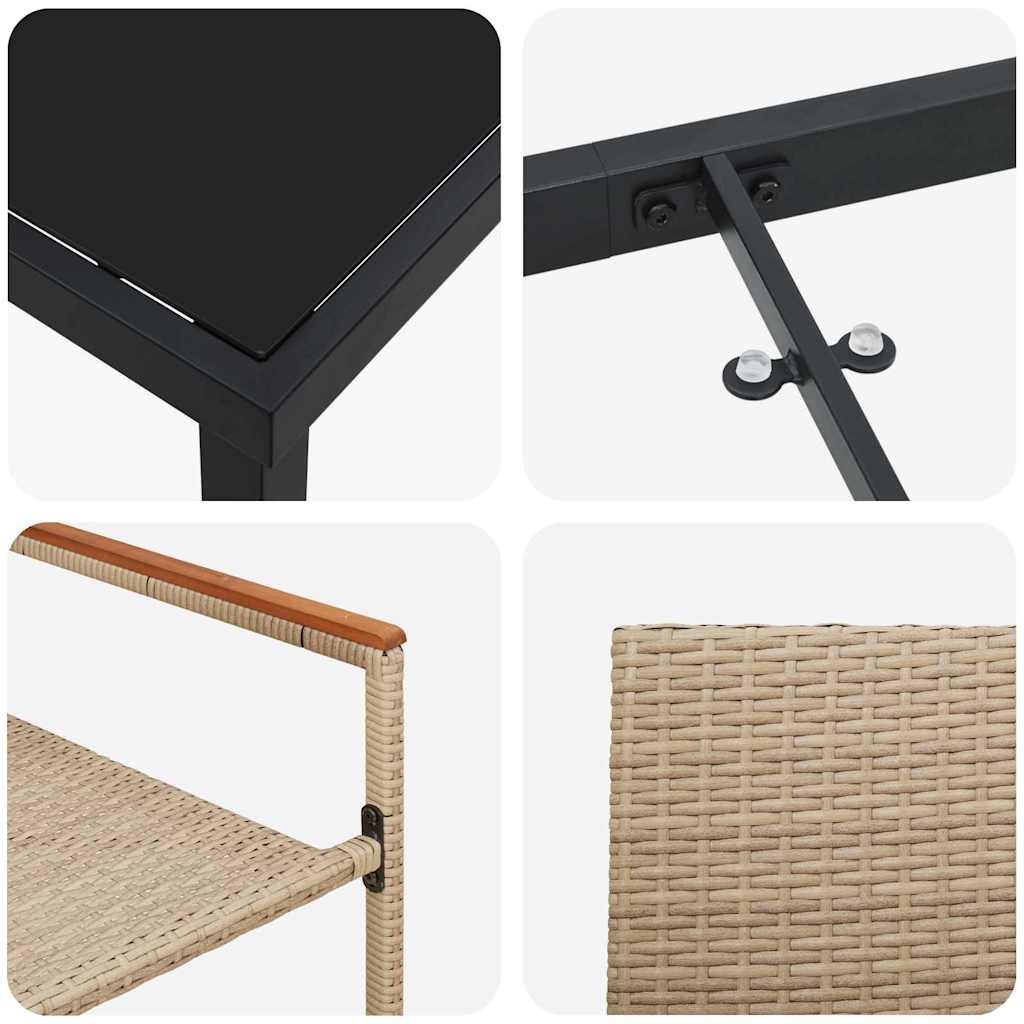 Garten Essgruppe 5 pcs Beige Poly Rattan