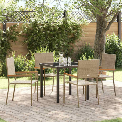 Garten Essgruppe 5 pcs Beige Poly Rattan