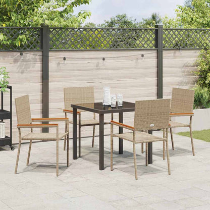 Garten Essgruppe 5 pcs Beige Poly Rattan