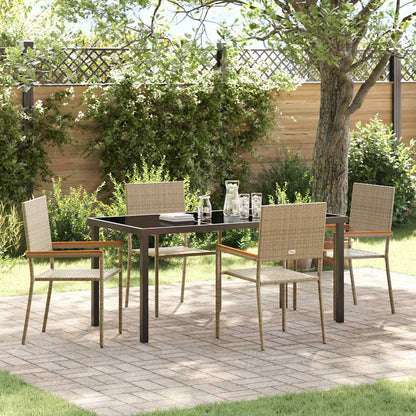 Garten Essgruppe 5 pcs Beige Poly Rattan