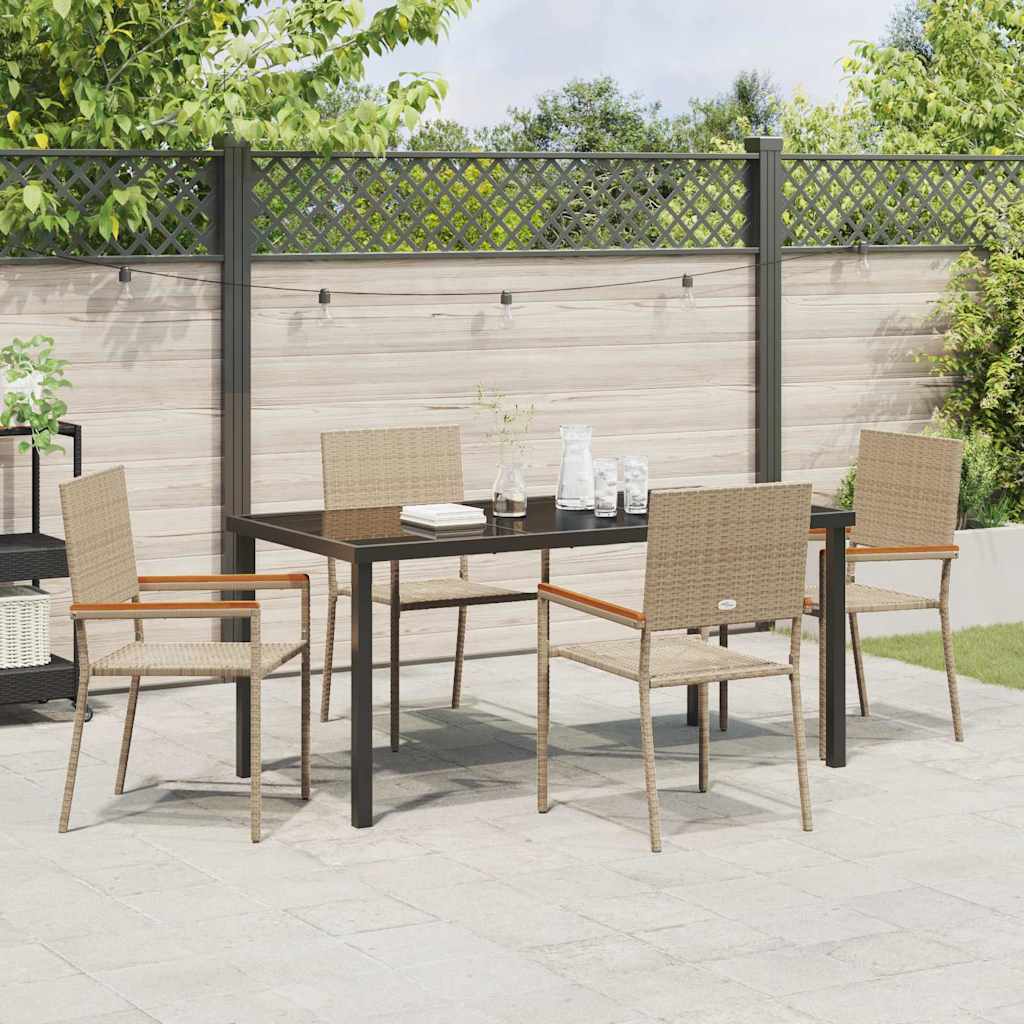 Garten Essgruppe 5 pcs Beige Poly Rattan