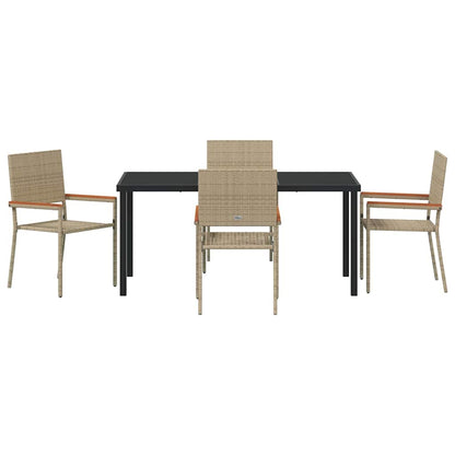Garten Essgruppe 5 pcs Beige Poly Rattan