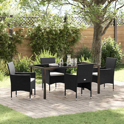 Garten Essgruppe mit Kissen 5 pcs Schwarz Poly Rattan