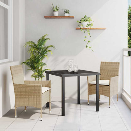 Garten Essgruppe mit Kissen 3 pcs Beige Poly Rattan