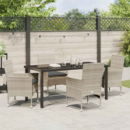 Garten Essgruppe mit Kissen 5 pcs Hellgrau Poly Rattan