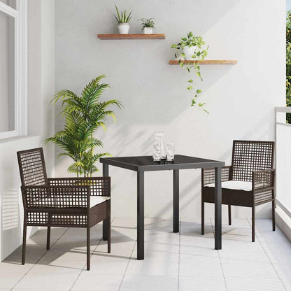 Garten Essgruppe mit Kissen 3 pcs Braun Poly Rattan