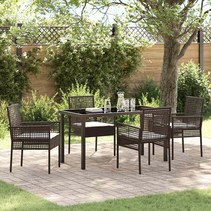 Garten Essgruppe mit Kissen 5 pcs Braun Poly Rattan
