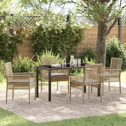 Garten Essgruppe mit Kissen 5 pcs Beige Poly Rattan