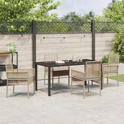 Garten Essgruppe mit Kissen 5 pcs Beige Poly Rattan