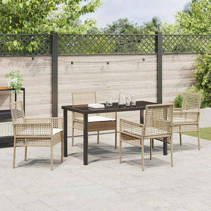 Garten Essgruppe mit Kissen 5 pcs Beige Poly Rattan
