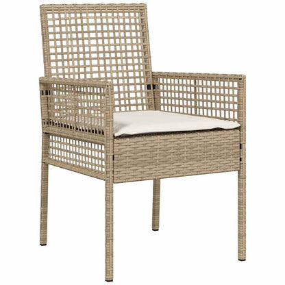 Garten Essgruppe mit Kissen 5 pcs Beige Poly Rattan