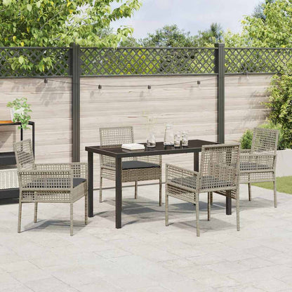 Garten Essgruppe mit Kissen 5 pcs Hellgrau Poly Rattan