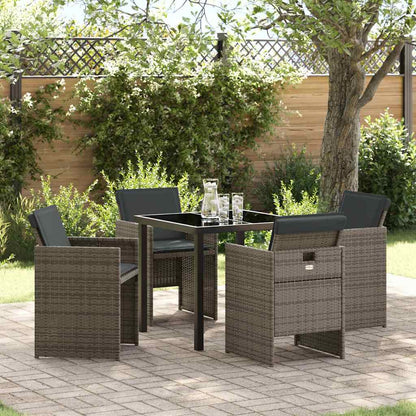 Garten Essgruppe mit Kissen 5 pcs Grau Poly Rattan