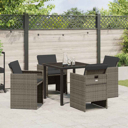 Garten Essgruppe mit Kissen 5 pcs Grau Poly Rattan