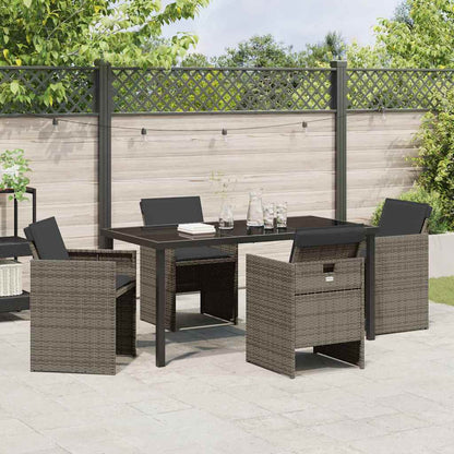 Garten Essgruppe mit Kissen 5 pcs Grau Poly Rattan