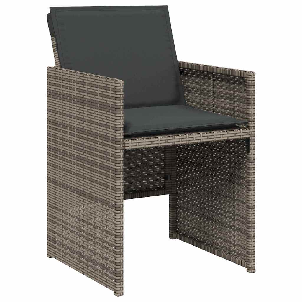 Garten Essgruppe mit Kissen 5 pcs Grau Poly Rattan