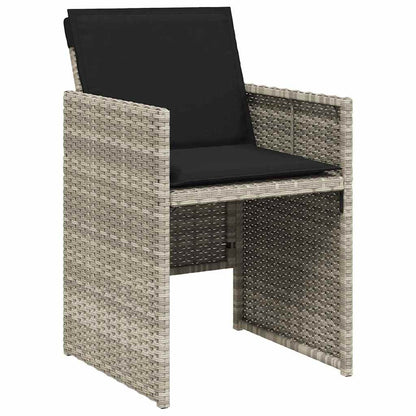 Garten Essgruppe mit Kissen 5 pcs Hellgrau Poly Rattan