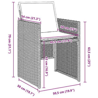 Garten Essgruppe mit Kissen 5 pcs Hellgrau Poly Rattan