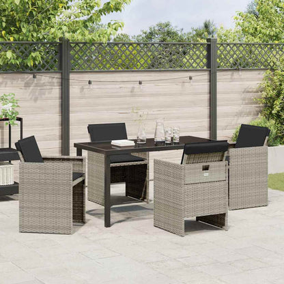 Garten Essgruppe mit Kissen 5 pcs Hellgrau Poly Rattan