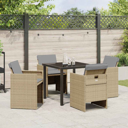 Garten Essgruppe mit Kissen 5 pcs Beige Poly Rattan
