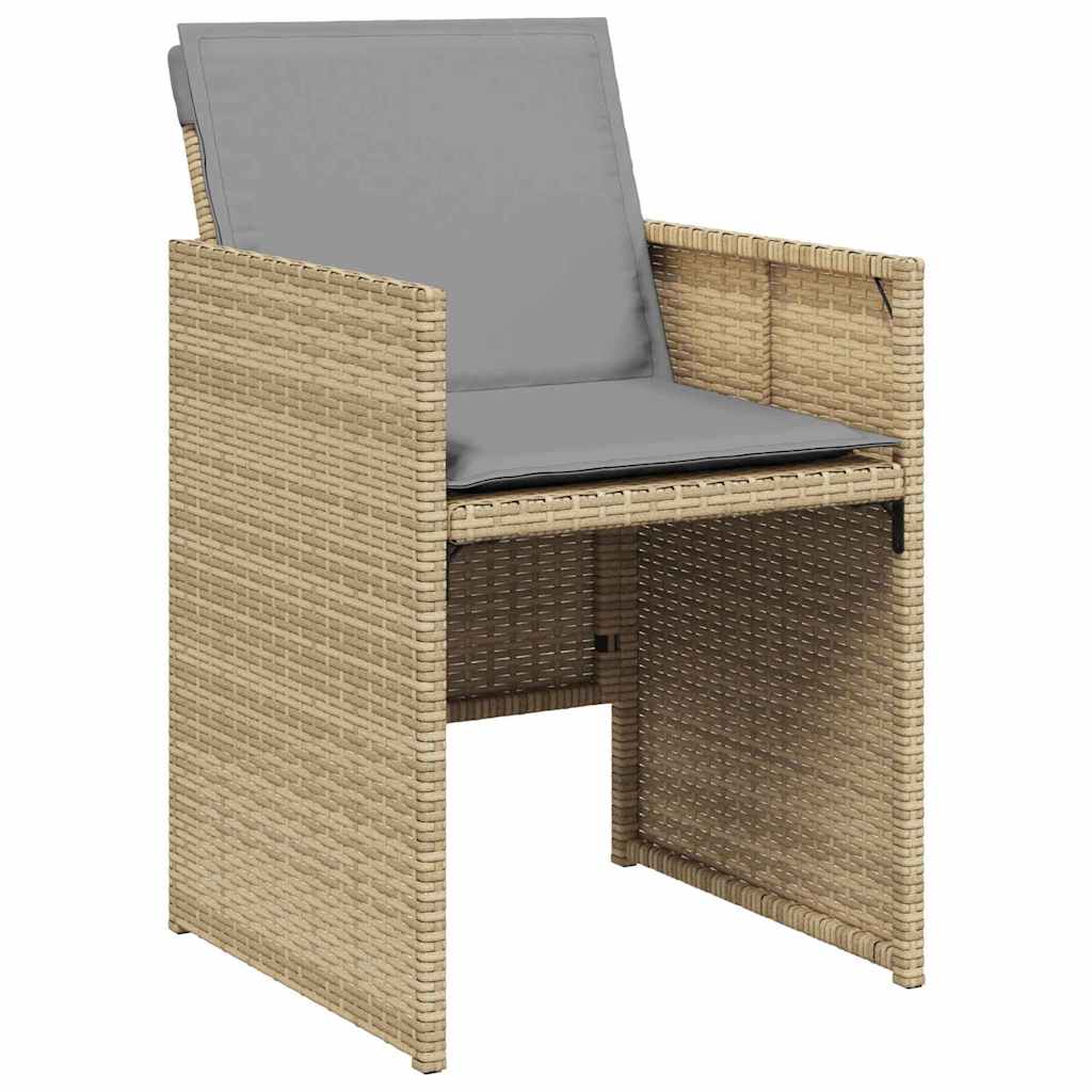 Garten Essgruppe mit Kissen 5 pcs Beige Poly Rattan