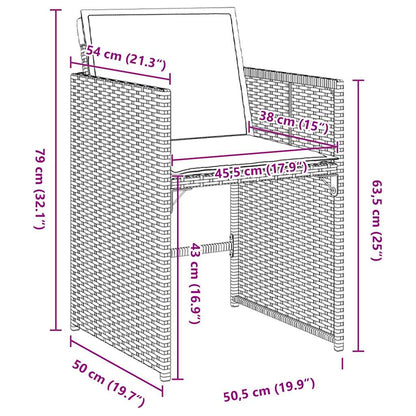 Garten Essgruppe mit Kissen 5 pcs Braun Poly Rattan