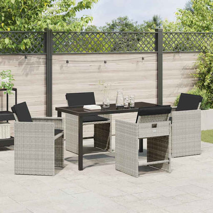 Garten Essgruppe mit Kissen 5 pcs Hellgrau Poly Rattan
