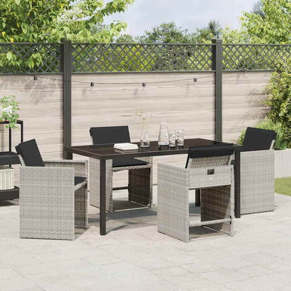 Garten Essgruppe mit Kissen 5 pcs Hellgrau Poly Rattan