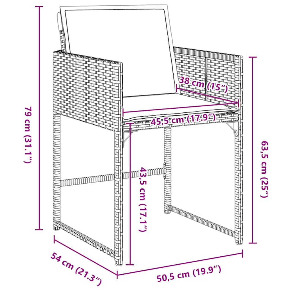 Garten Essgruppe mit Kissen 5 pcs Schwarz Poly Rattan
