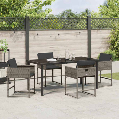 Garten Essgruppe mit Kissen 5 pcs Grau Poly Rattan